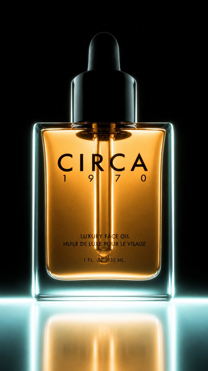 AI product shot of CIRCA 1970 FACE OIL