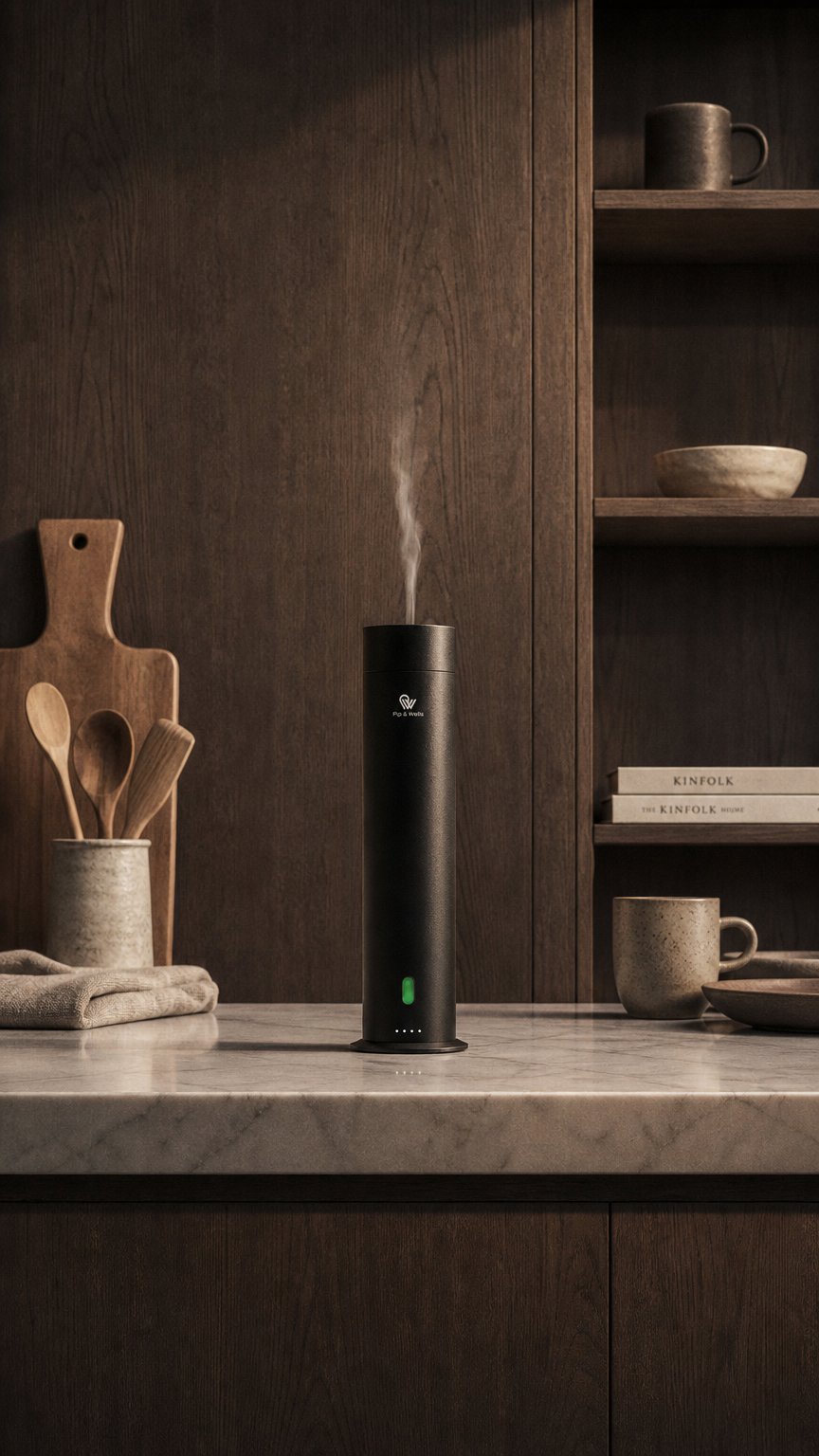 AI product shot of Pure One Waterloze Aroma Diffuser Cadeauset – Mat Zwart