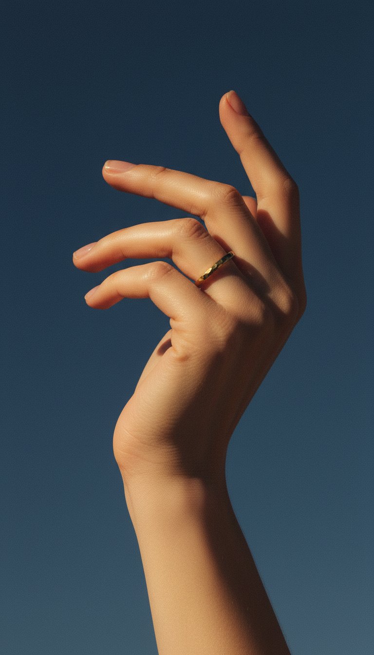 AI product shot of 14K Gold Hammered Ring
