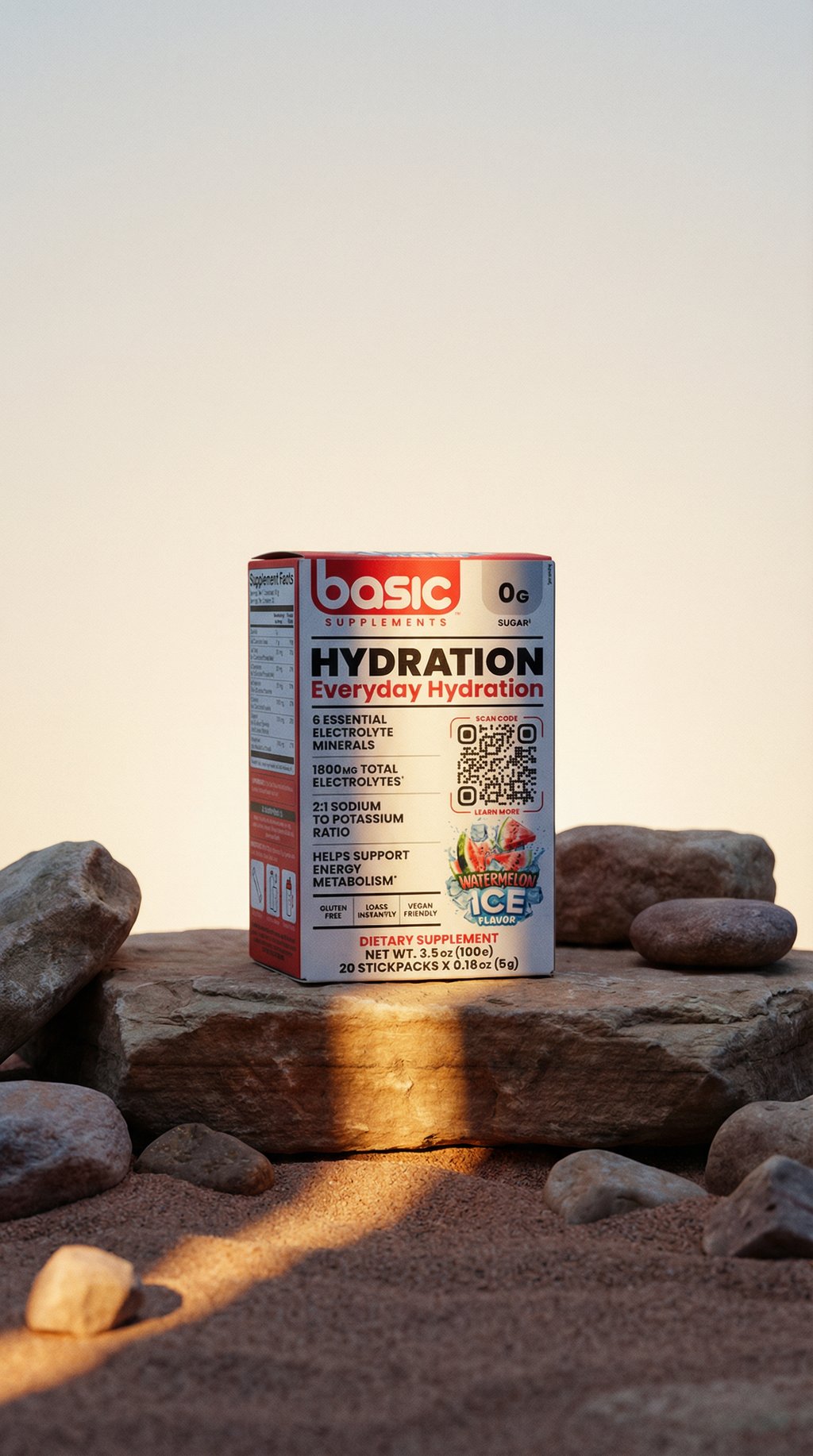 AI product shot of Watermelon Ice Basic Hydration