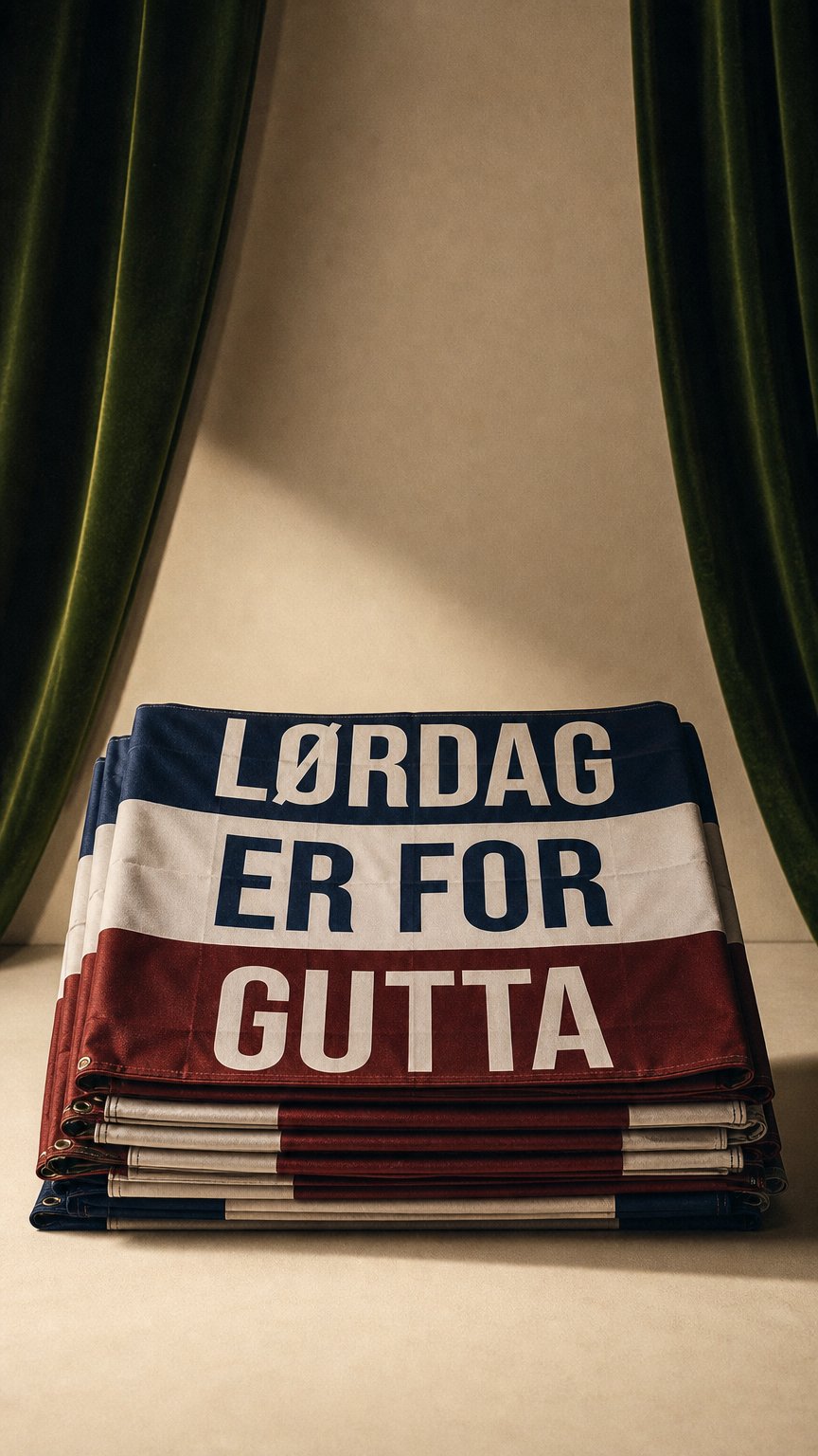 AI product shot of LØRDAG ER FOR GUTTA