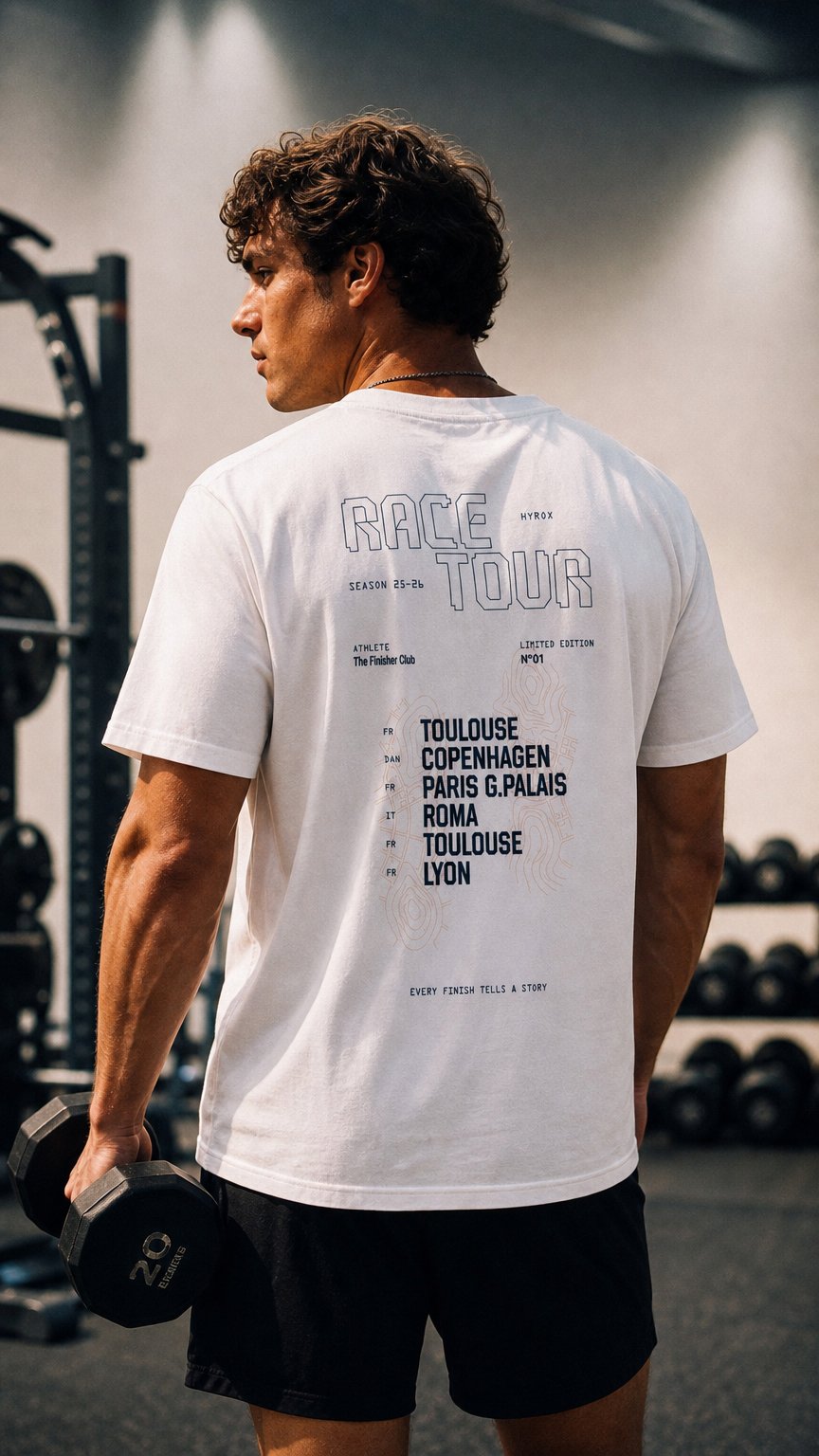 AI product shot of T-shirt Hyrox Race Tour 25/26 - Edition Limitée