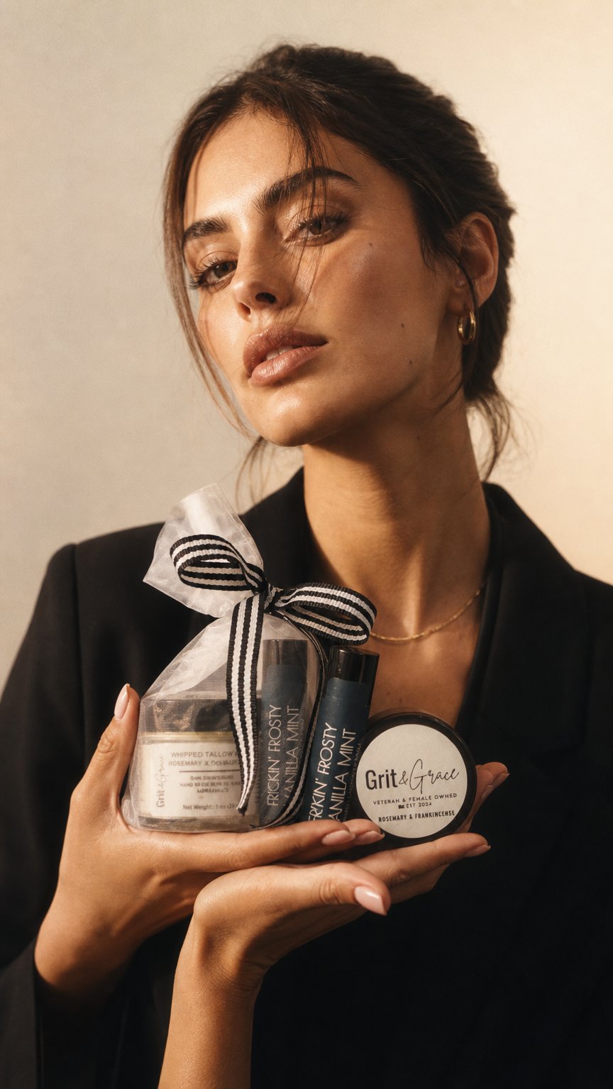 AI product shot of Gift Bags - Rosemary & Frankincense / Frickin' Frosty Vanilla Mint Lip Balm