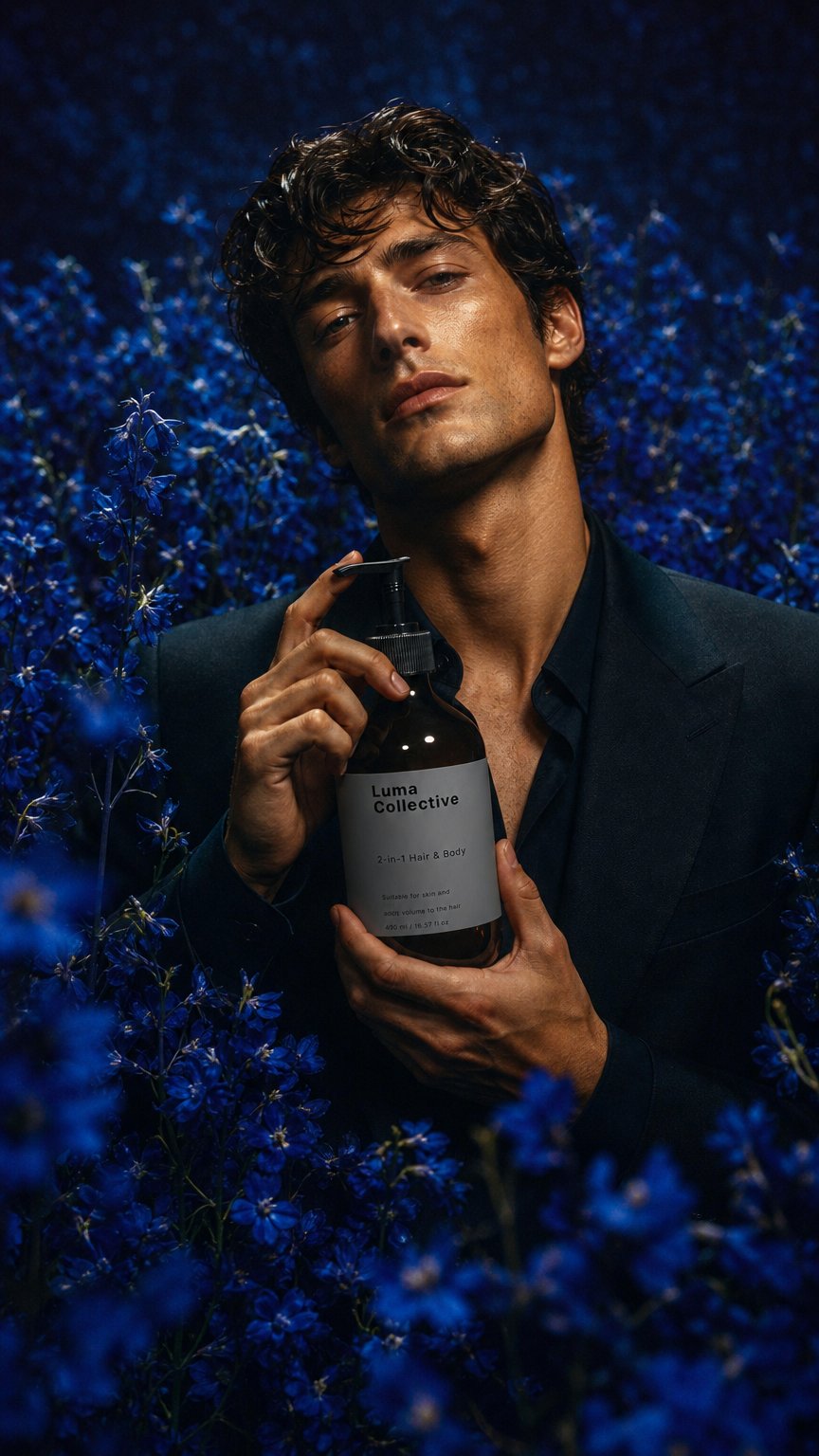 AI product shot of Men's 2-in-1 Hair & Body Wash