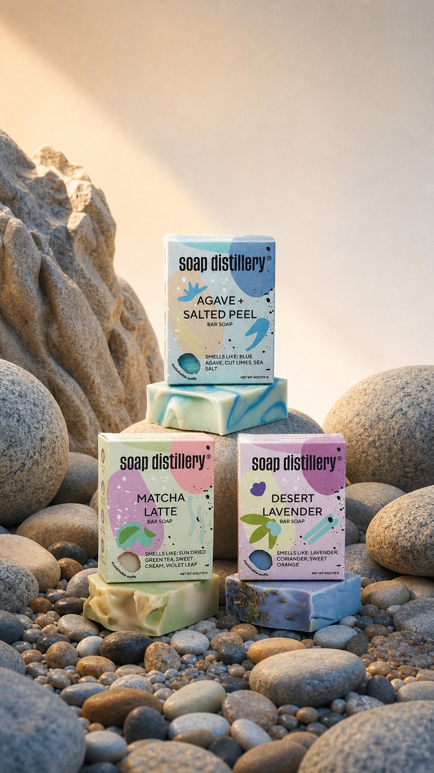 AI product shot of Soap Trio
