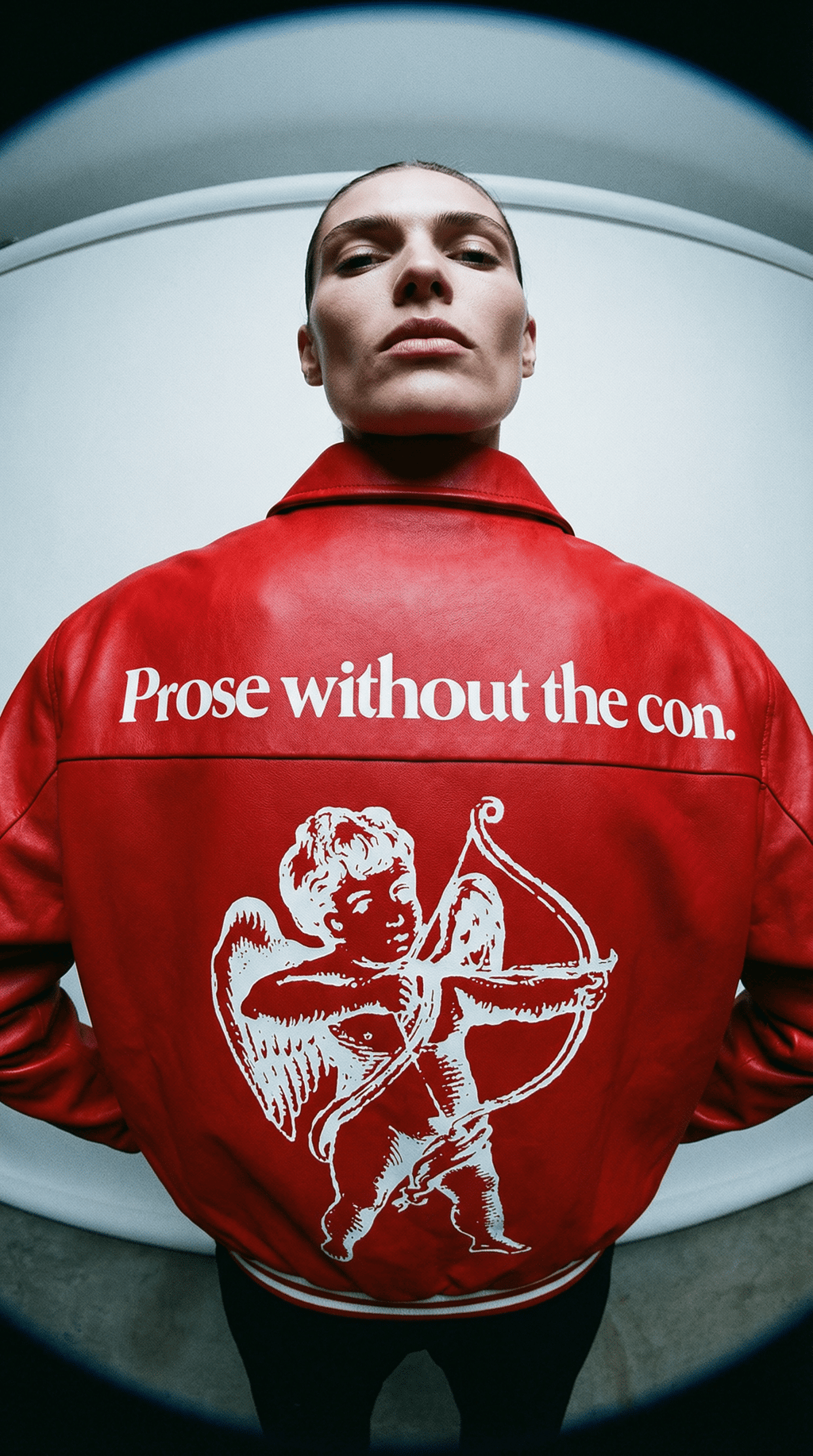 AI product shot of The Loose Company Cupid Jacket Red