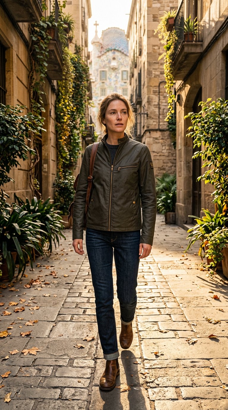 AI product shot of #Belstaff Walkham Faded Olive Waxed Cotton Jacket