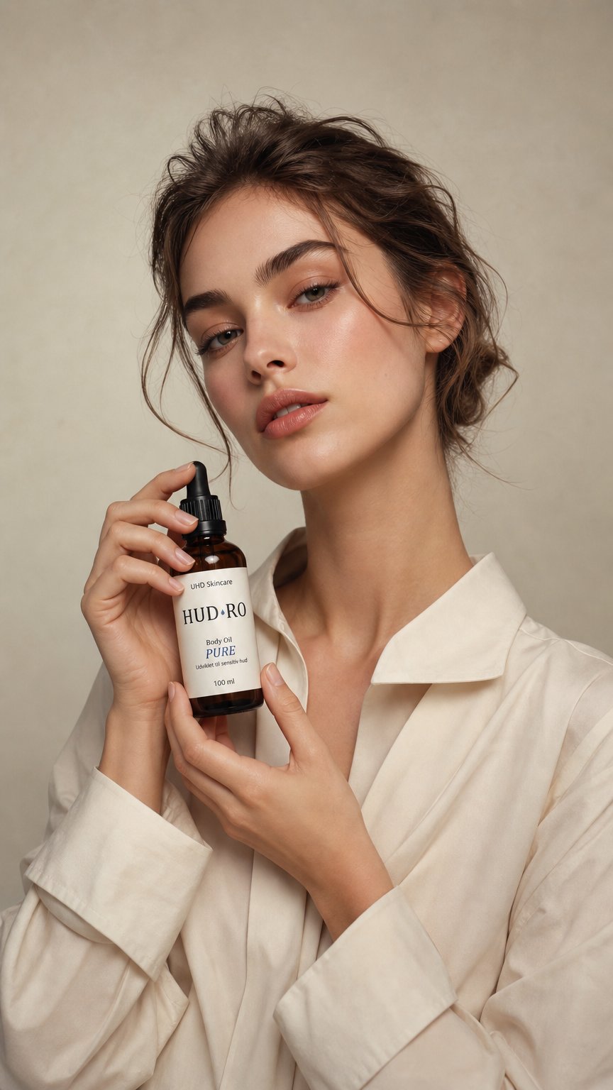 AI product shot of PURE & CALM Ritual – Pleje til sensitiv og tør hud Restore 30 ml + Pure 100 ml)
