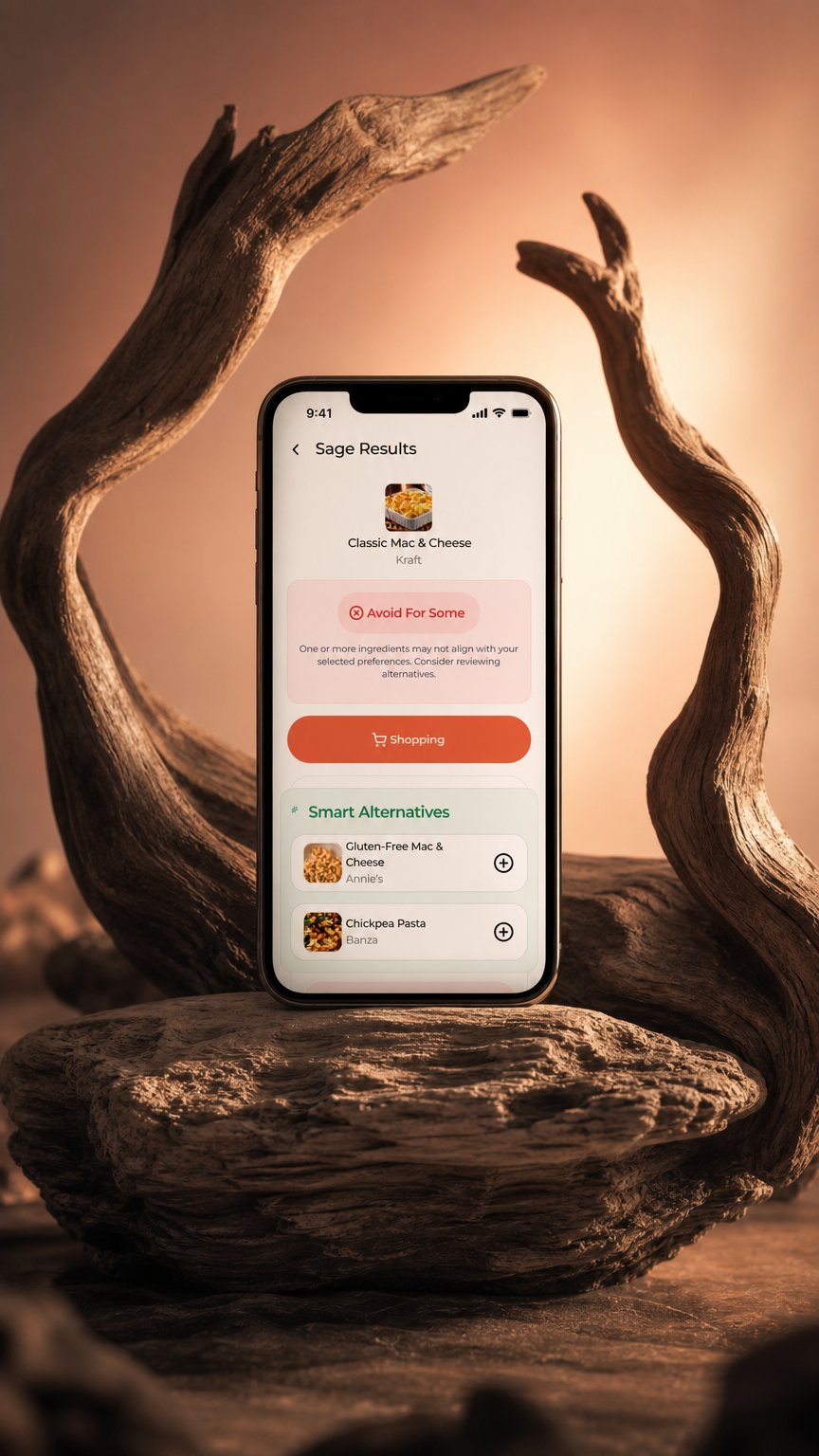 AI product shot of FoodSage Food Scanner App