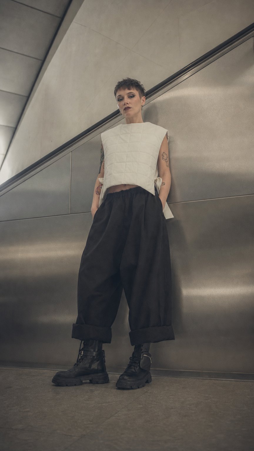 AI product shot of Cropped Vest With Side Ribbons