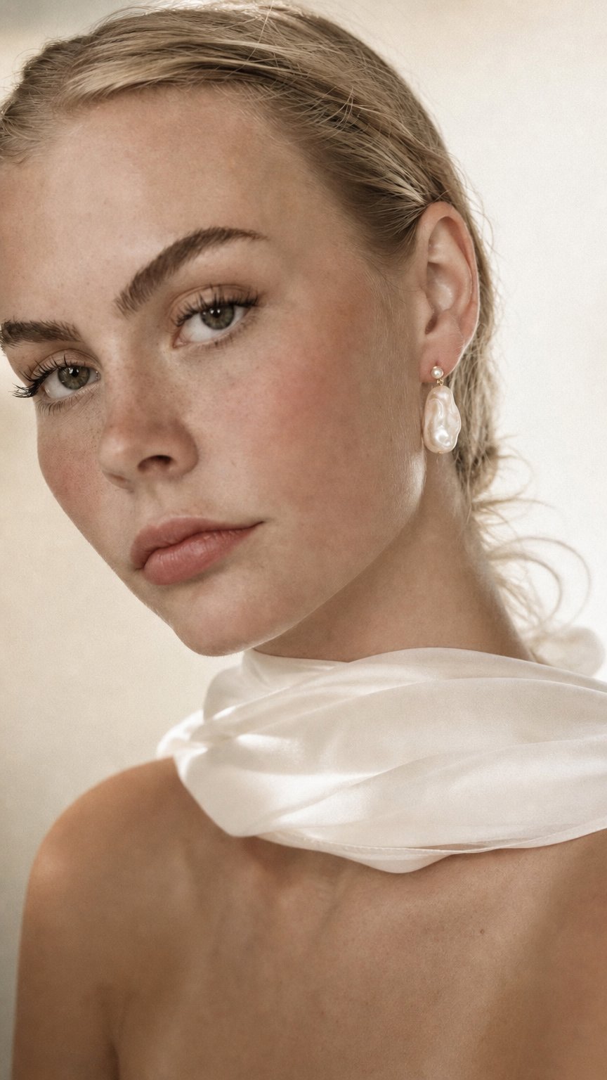 AI product shot of Perle Baroque Pearl Drop Earrings