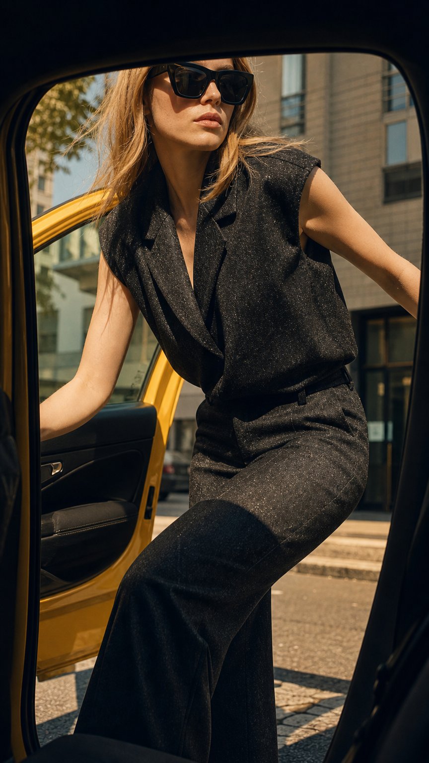 AI product shot of Wide Leg-Hose in Tweed-Optik