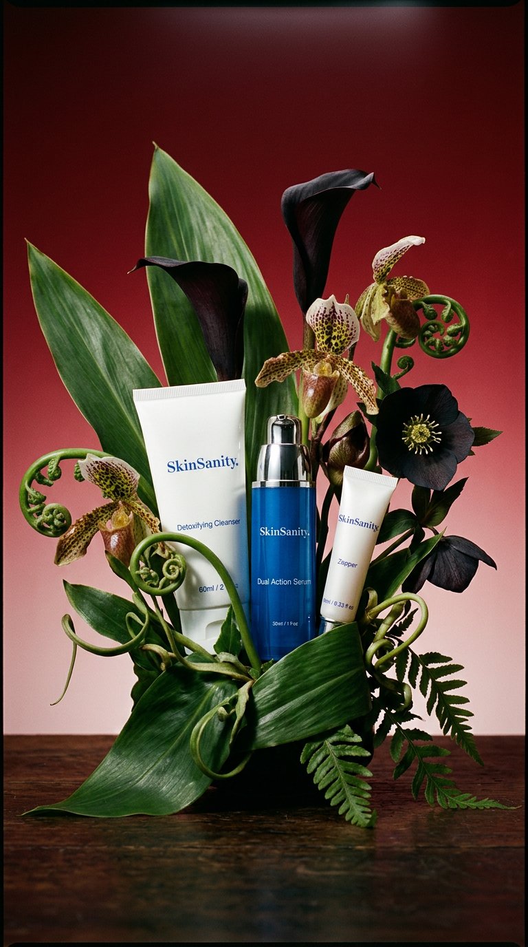 AI product shot of SkinSanity® Acne Treatment - Clear Skin Results Regimen