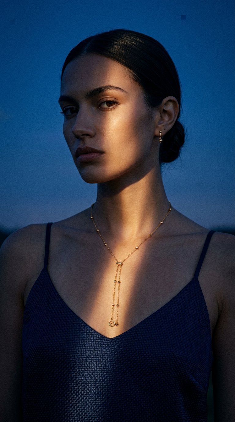 AI product shot of ESPACIO 7-IN-1 NECKLACE IN STERLING SILVER