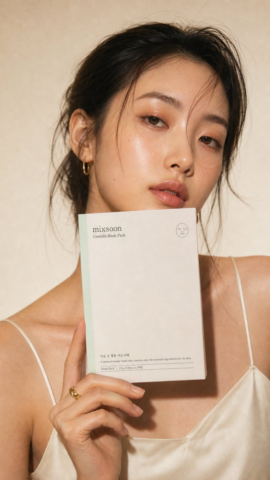 AI product shot of Mixsoon - Centella Mask Pack - Zestaw masek w płachcie z Centellą