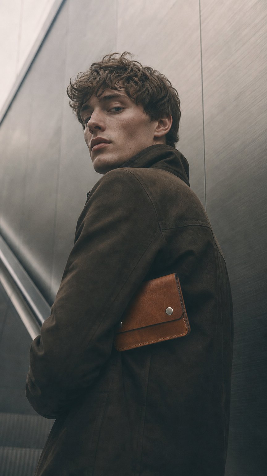 AI product shot of Slim Card Wallet in Buck Brown