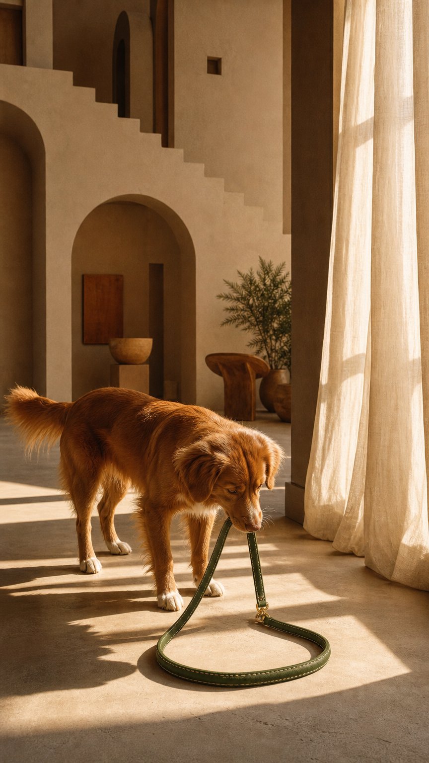 AI product shot of Dog Leash & Poop bag holder