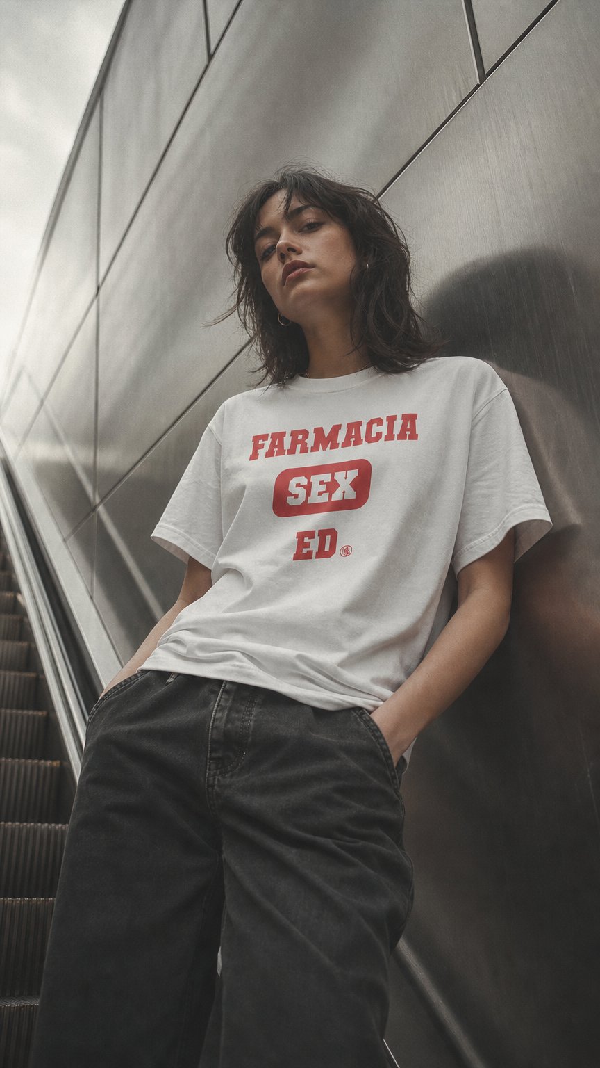 AI product shot of Sex Ed Crop Fit Tee