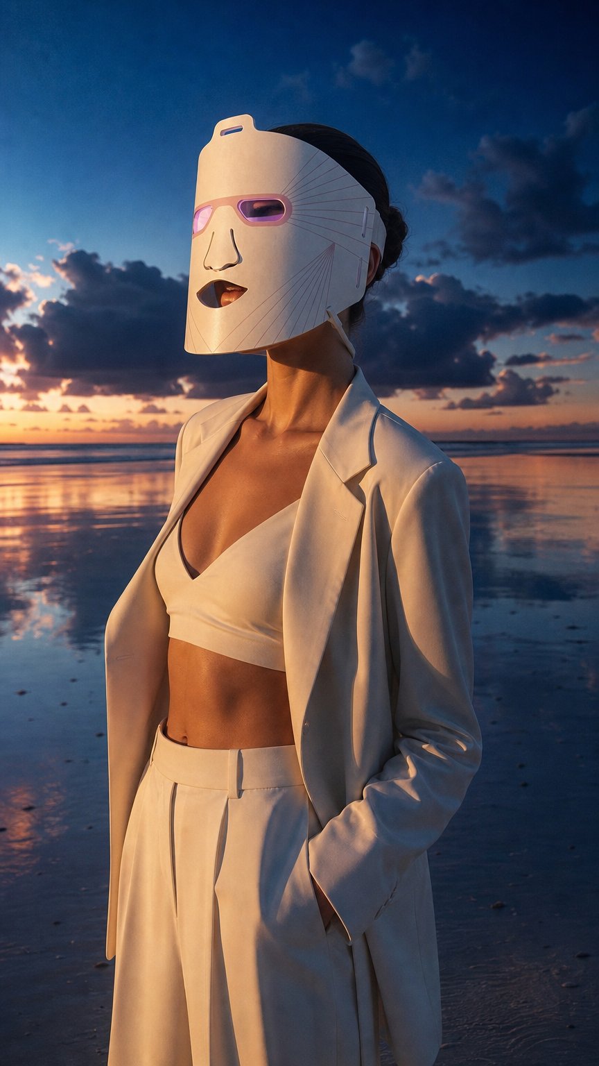 AI product shot of ChipNova MN1 Face & Neck Mask