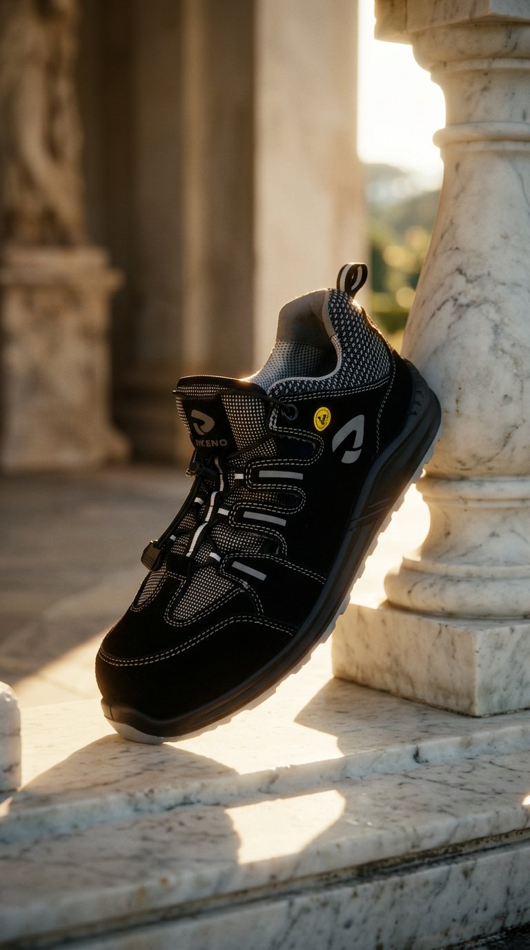 AI product shot of Bezpečnostní pracovní sandál STEPPAX SANDAL černo-šedé