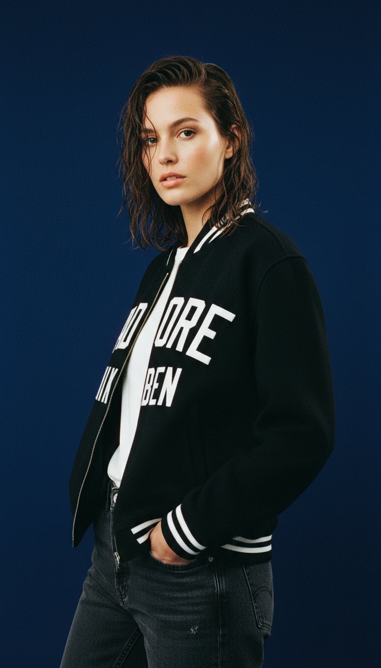 AI product shot of J'adore Texas Bomber Jacket