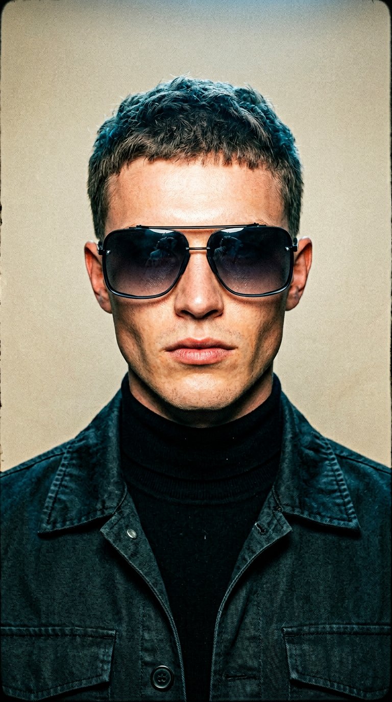 AI product shot of Bella Midnight - Tangle Free Aviator Sunglasses
