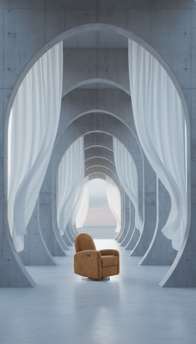 AI product shot of Maya Electric Recliner Glider Nursery Chair in Vintage Rust