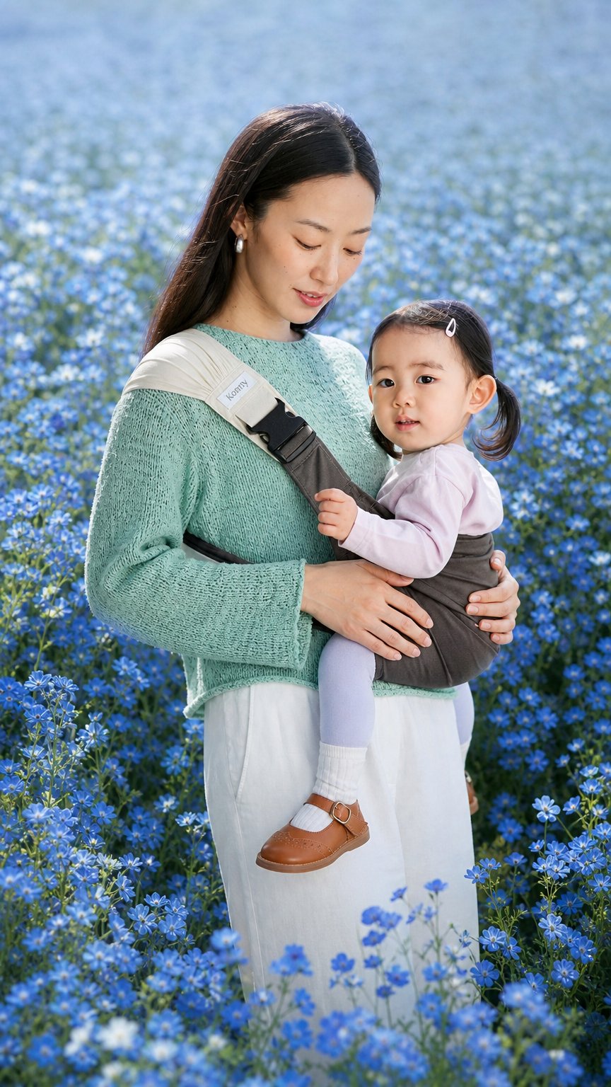 AI product shot of Konny 安心ヒップシート 抱っこ紐