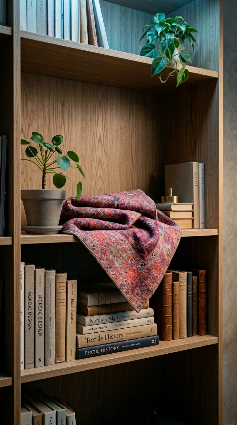 AI product shot of Vintage vloerkleed Merel Lomé