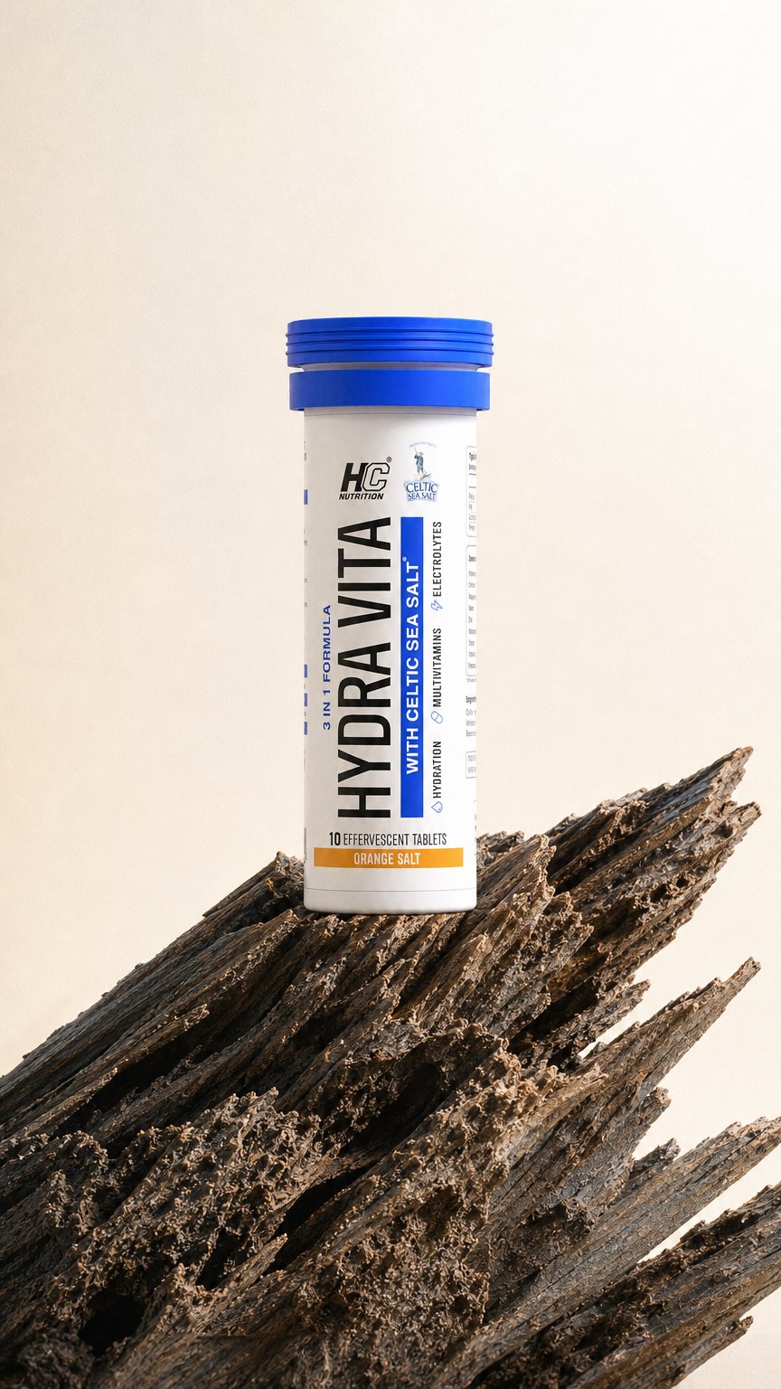 AI product shot of Hydra Vita Hydration + Multivitamins +Electrolytes Effervescent Tablets