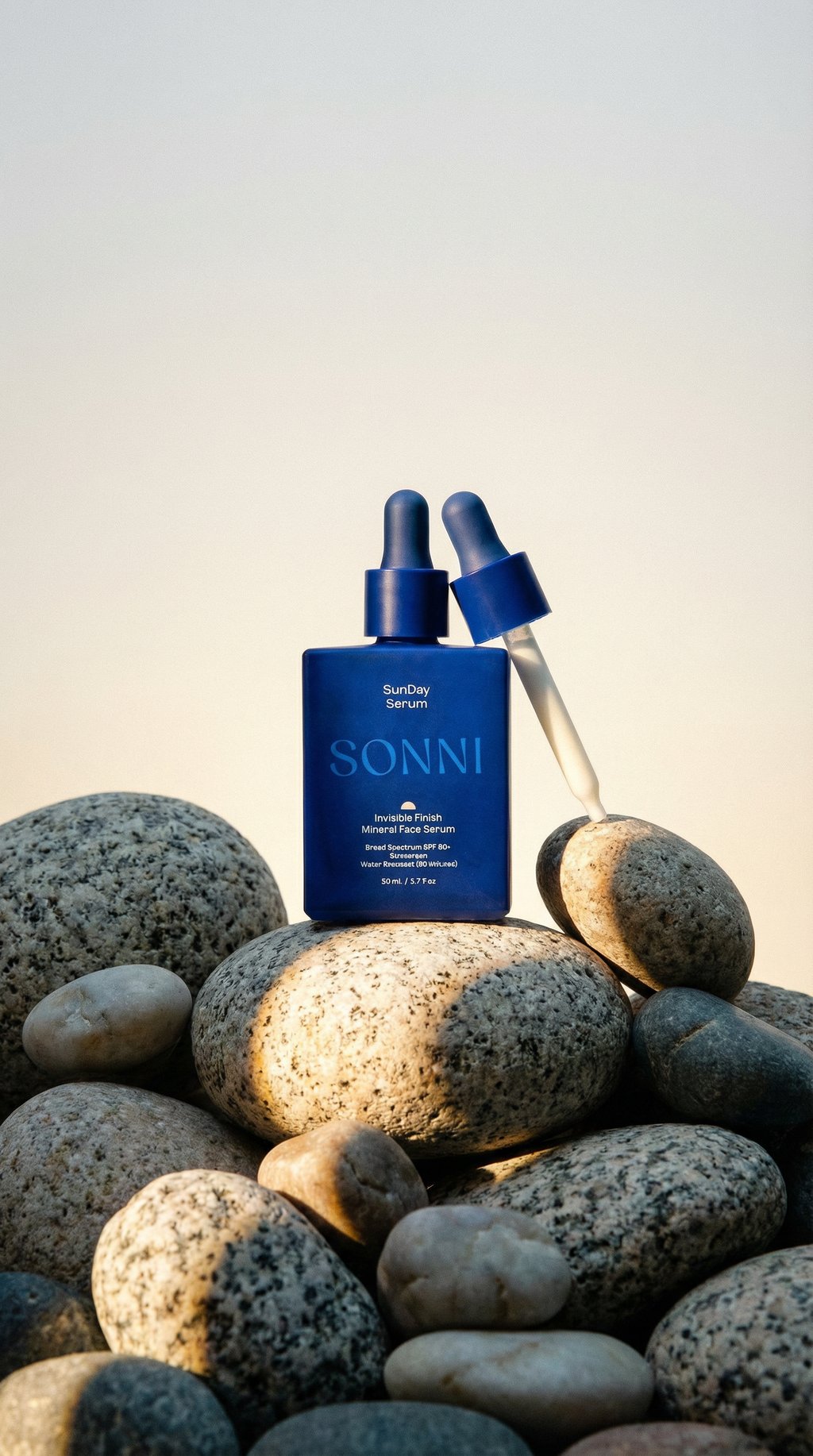 AI product shot of SunDay Mineral Serum SPF 50+