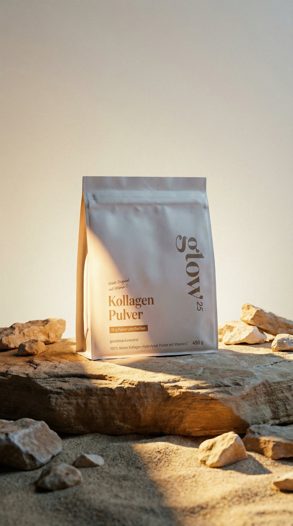 AI product shot of Glow25® Kollagen Pulver