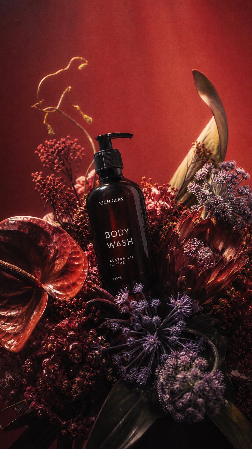 AI product shot of Body Wash Australian Native