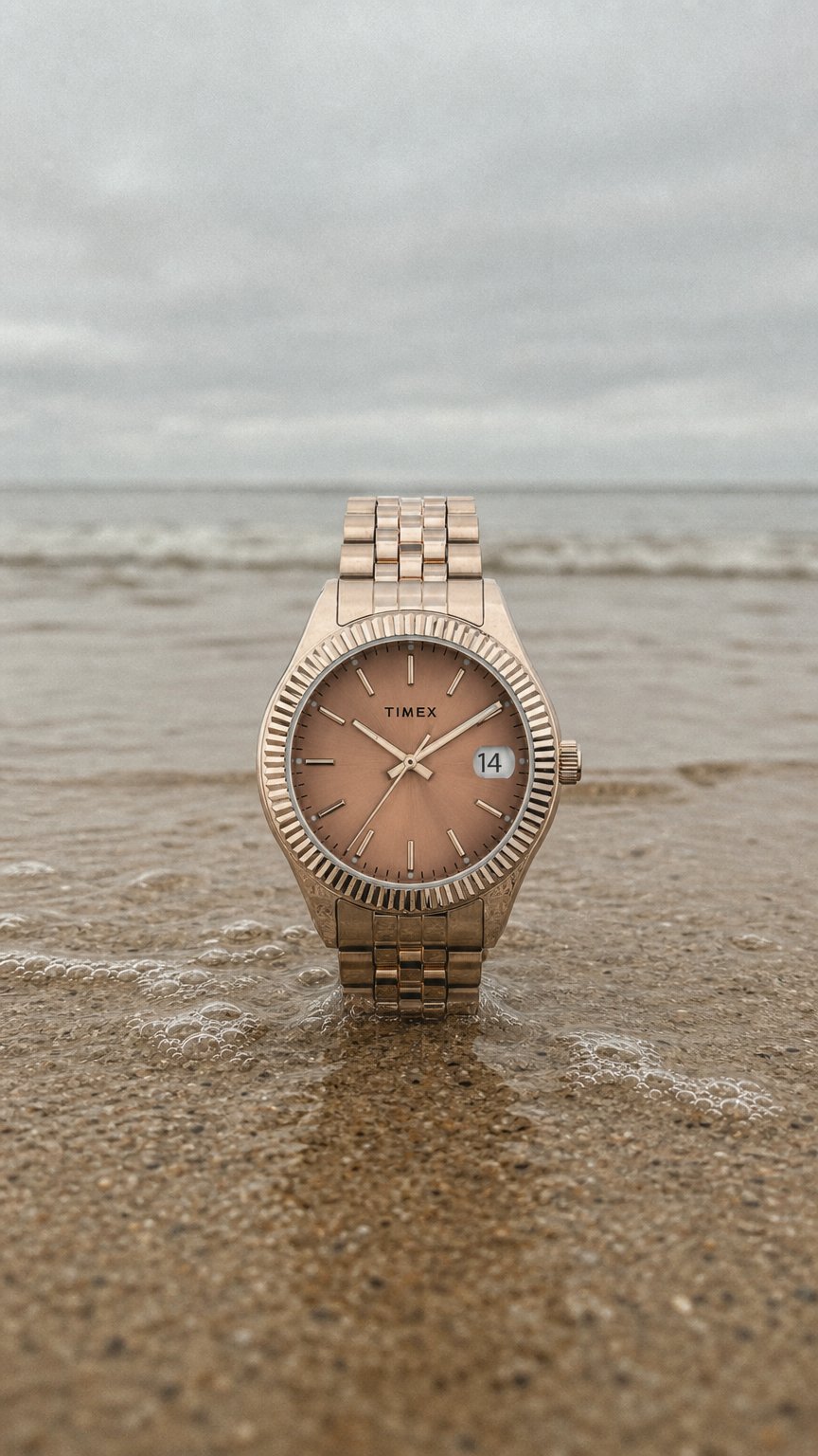 AI product shot of Waterbury Legacy 34mm Stainless Steel Bracelet Watch