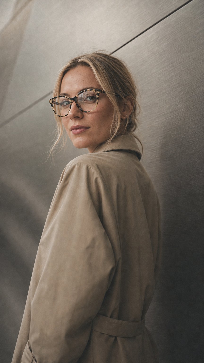AI product shot of DORIS Brown Amber oprawki / okulary korekcyjne HANDMADE