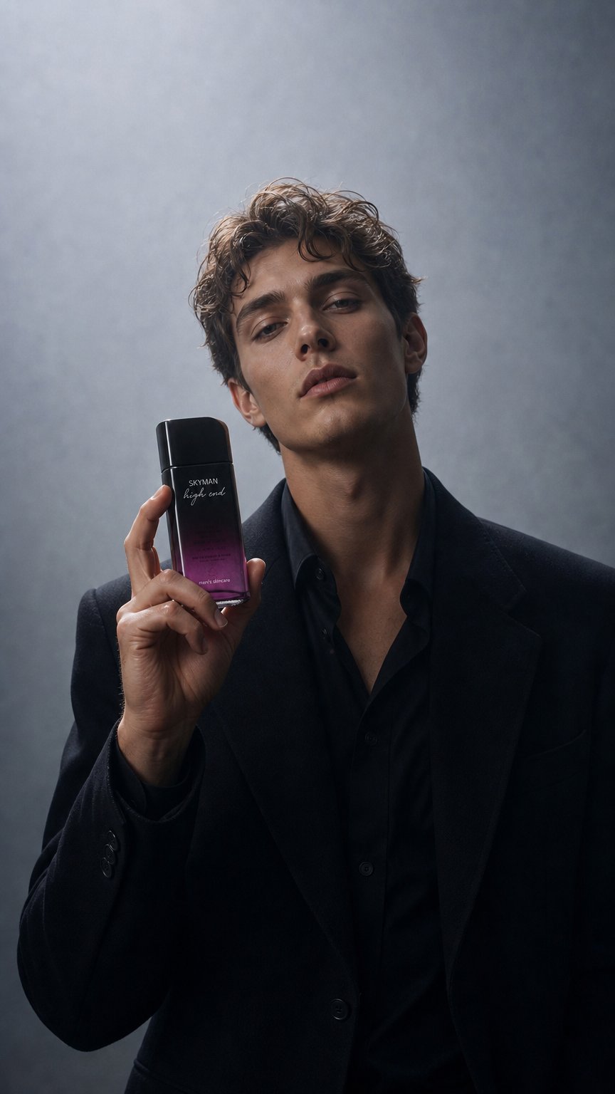 AI product shot of SKYMAN High-End Homme Skin & Emulsion Set