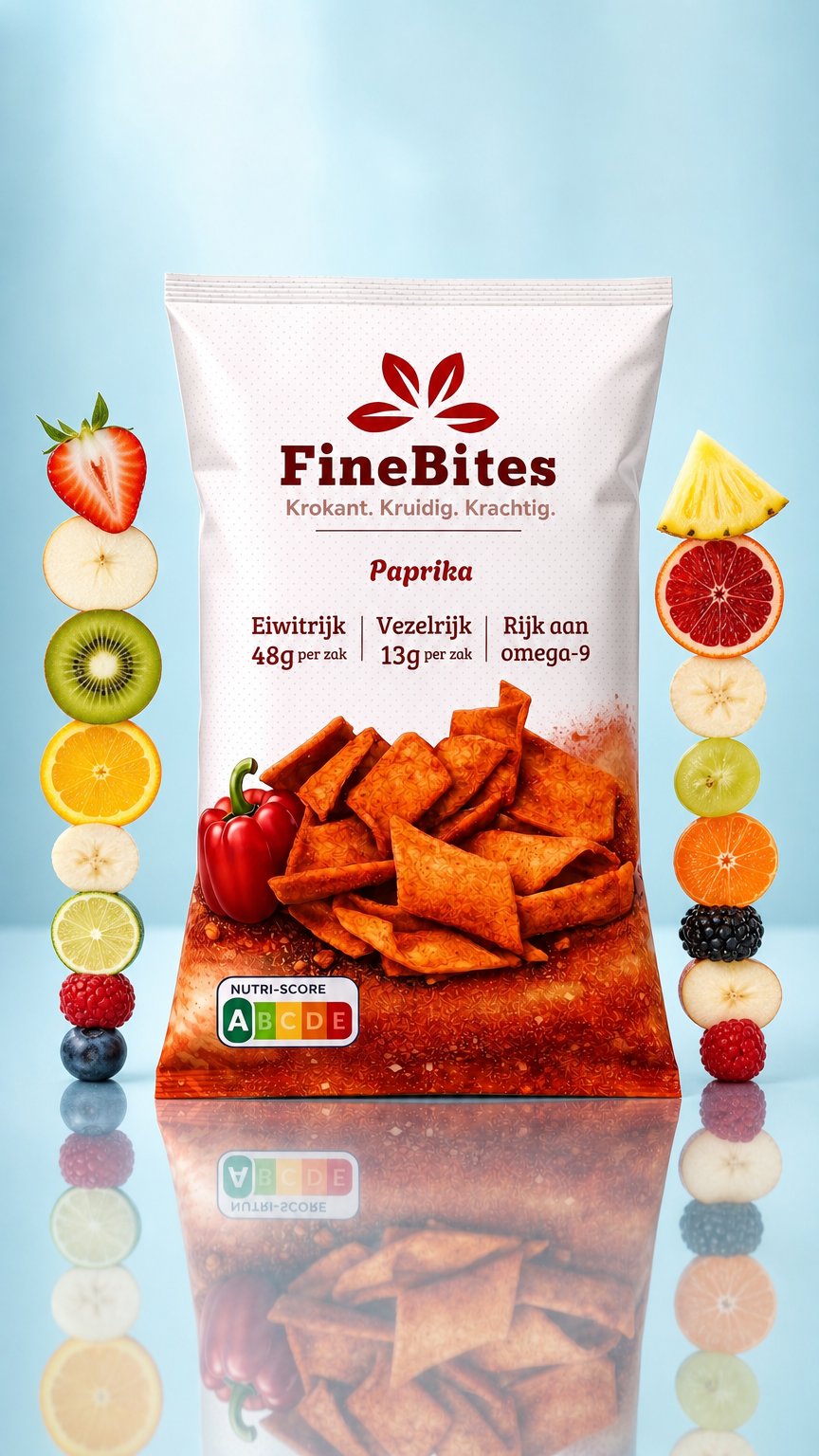 AI product shot of FineBites Chips