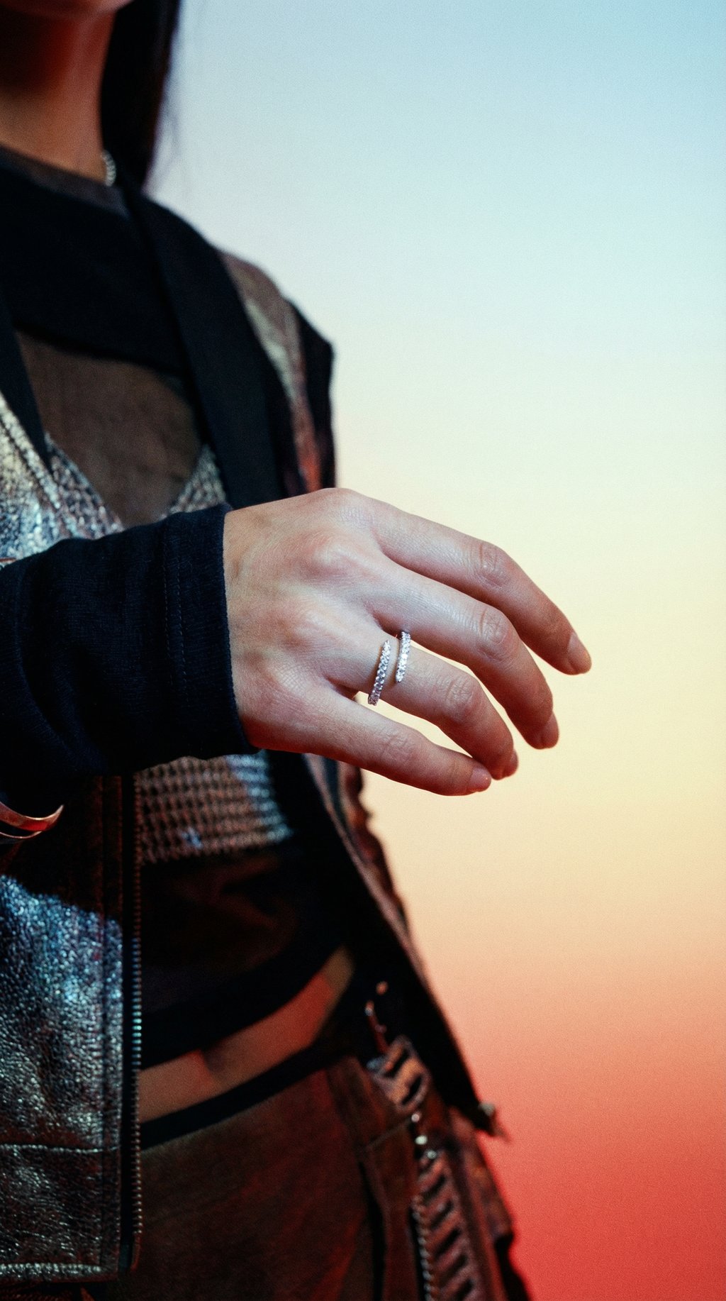 AI product shot of Open Diamond Wrap Ring