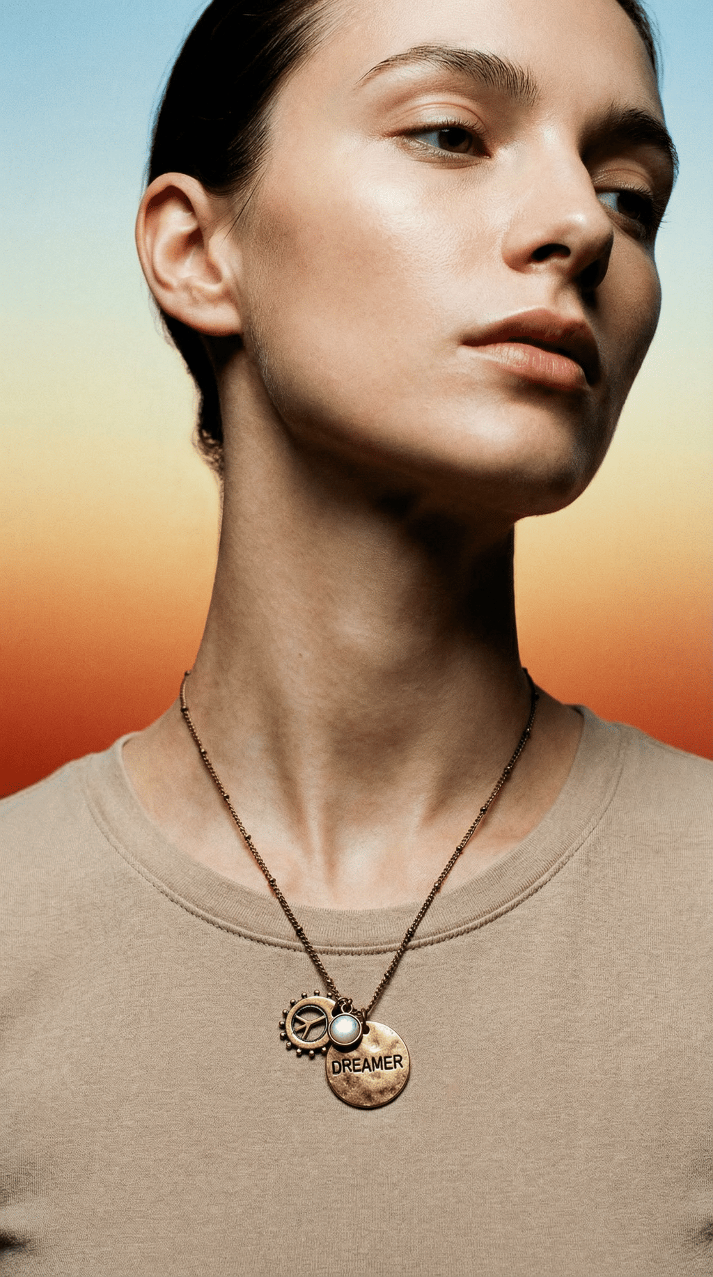 AI product shot of June Dreamer Birthstone Necklace