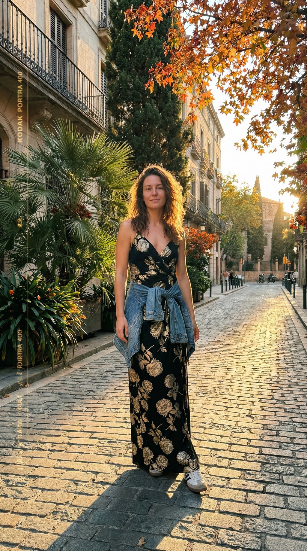 AI product shot of Metallic Rose Floral Halter Gown In Black Gold