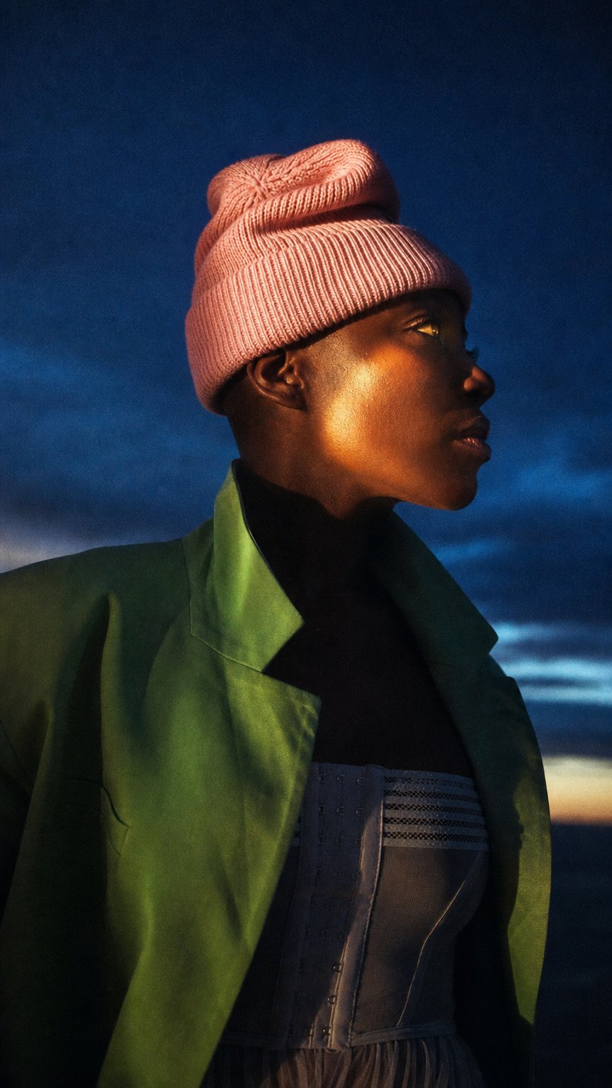 AI product shot of Satin Lined Beanie in Quartz by THE WRAP LIFE