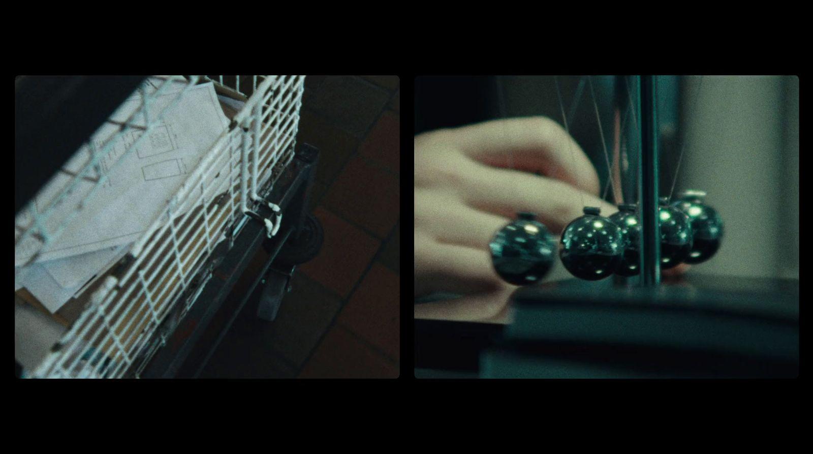 two pictures of a person's hand holding a metal object