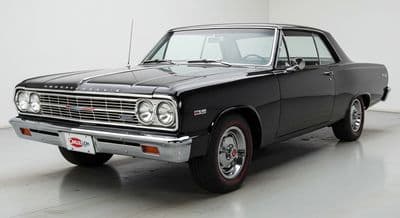 a black car is parked in a white room