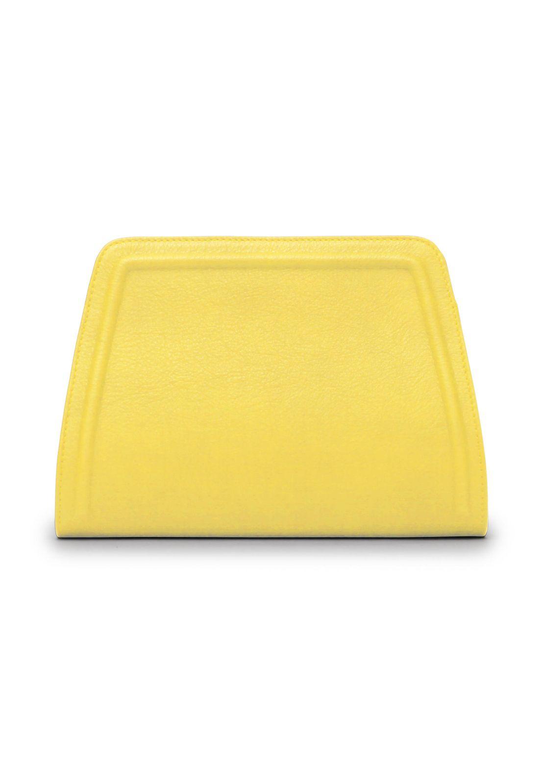a yellow plastic tray on a white background
