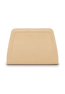 a beige leather tray on a white background