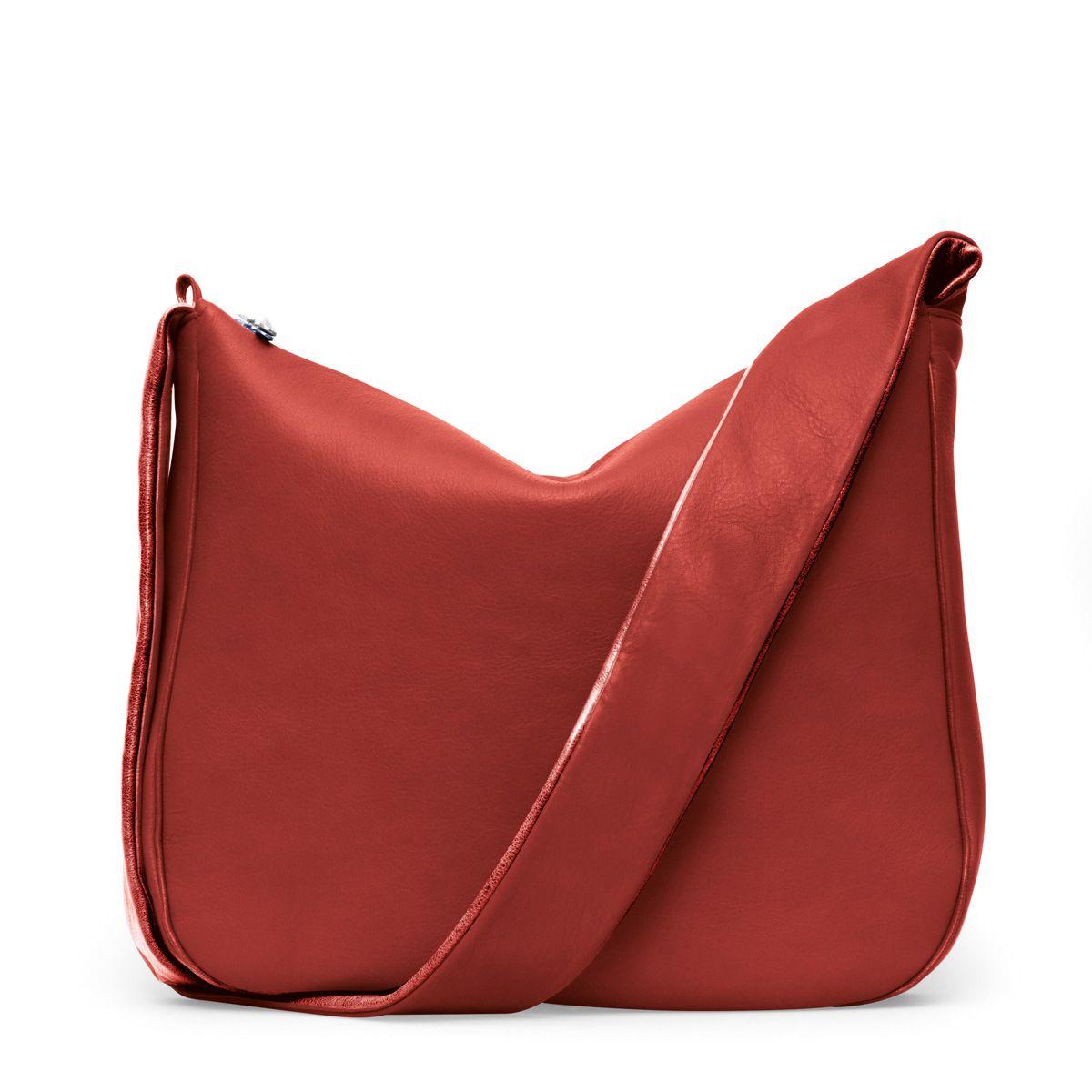 a red purse on a white background