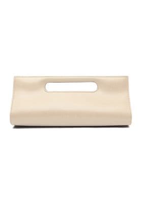 a white clutch bag on a white background