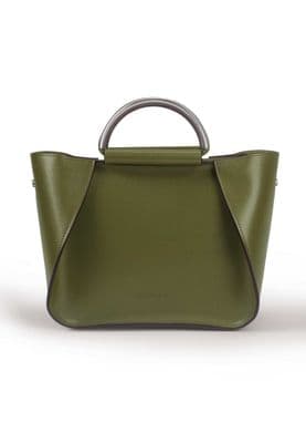 a green handbag on a white background