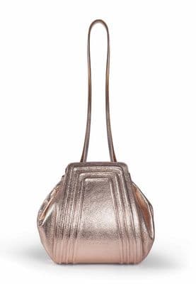 a metallic purse on a white background