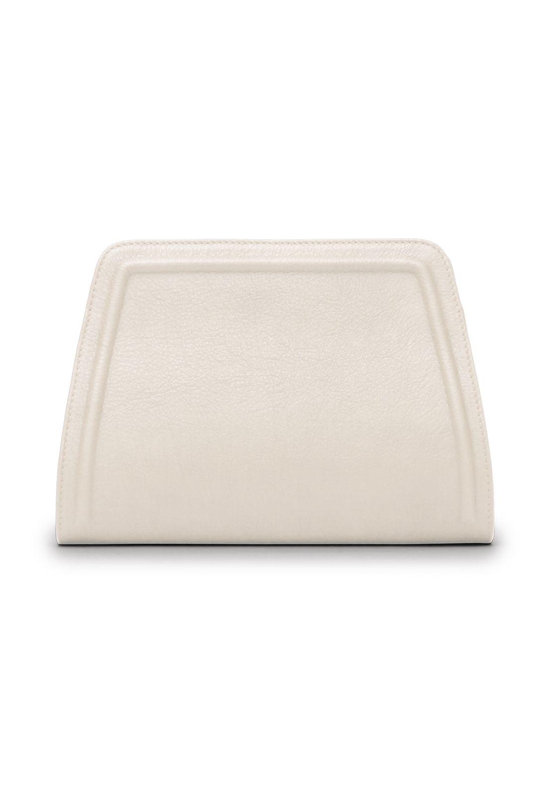 a white clutch bag on a white background